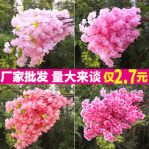 Simulation Cherry Blossom Branches Wedding pears Peach Blossom Trees Plastic Fake Flowers vines Decorative Ceiling Silk Flowers Indoor Living Room Landing