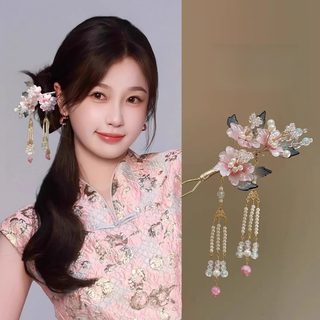 酥荣棠春~虞书欣同款新中式花朵流苏发簪旗袍汉服步摇发钗旅行簪