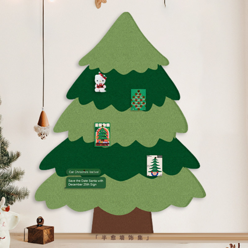 3Dクリスマスツリーのウォールステッカー、写真用壁飾り、幼稚園の教室の背景壁飾り、クリスマスをテーマにしたウォールステッカー