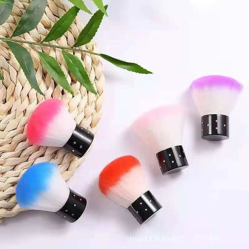 Nail Art Brush, Soft Bristle Brush, Nail Art Wool Dust Brush, Single Aluminum Tube Base, Mushroom-Shaped Portable Blush Makeup Brush