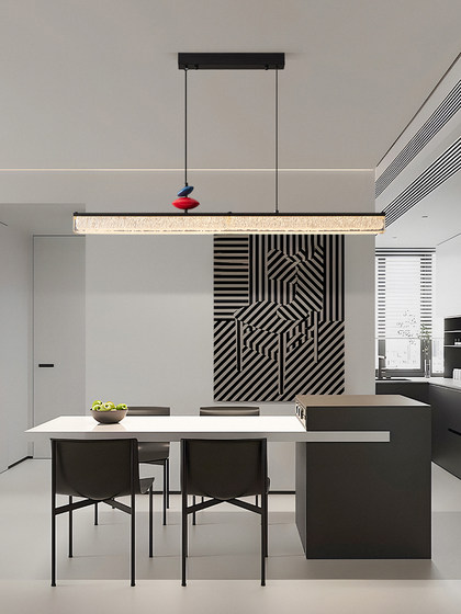 Ice Crack Pattern Restaurant Lamp, Linear Pendant Light, 2024 New Model Dining Table Lamp, Modern Minimalist and Elegant Bar Island Lamp