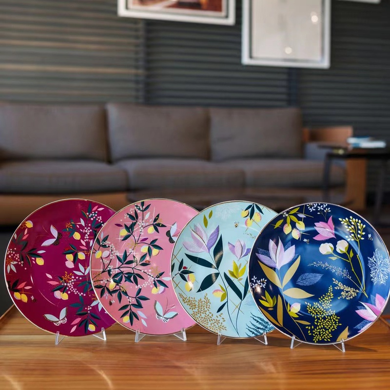 British Gift Box Set Imported from the Uk, Designer Collaboration with Porter Merrill, Bone China Ceramic Tableware Four-Piece Set with Plate Gift Box