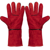 Factory two-layer cowhide welding gloves for welders wear-resistant anti-spark welding long suede thickened and wear-resistant