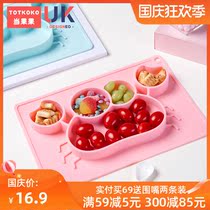 Baby Silicone Split plate baby childrens suction plate supplementary food tableware anti-drop anti-hot out cartoon to learn to eat