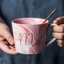 Ceramic Cup with lid spoon Mug Cup Tea Cup for men and women home European student couple milk coffee cup large capacity