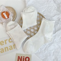 Pure Color Curled Socks Female Korean version of the Korean version of the Socks Ins in the Tidal Day Ensemble Original Juku Wind Summer Thin 100 lap shorts