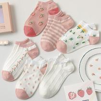 Socks Children Summer pure cotton damp net red Ultra Fire Short Socks Thin sports Breathable Deodorant Design Sense and socks