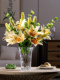 Lily Flower Light Luxury High-End Artificial Silk Flower Ornaments Living Room Decoration Home Accessories Table Flower Arrangement Fake Flower Decoration
