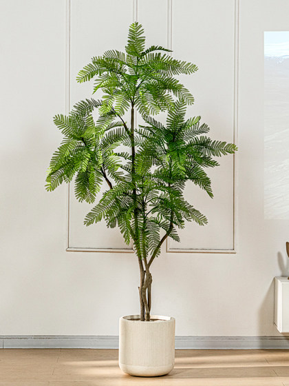 Large Bionic Jacaranda Indoor Decoration Fake Tree Artificial Green Plant Oil Orange Tree High-End Living Room Floor-Standing Ornament