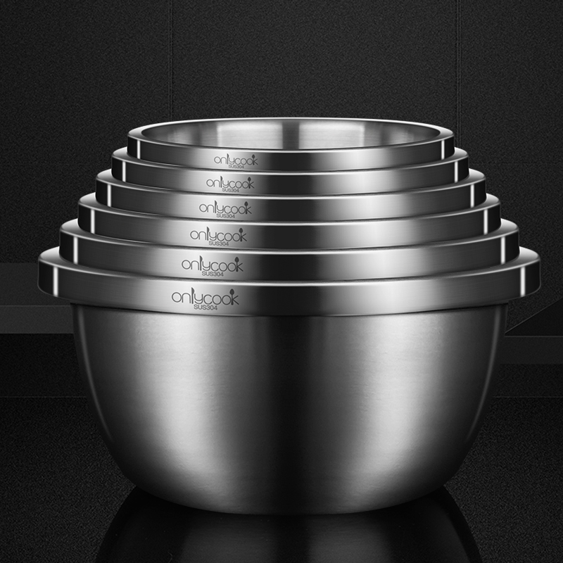 Olan Clean Deepen Basin Stainless Steel Basin Wire Drawing Home Food Grade Baking Soda Egg Basin Kitchen Wash Basin