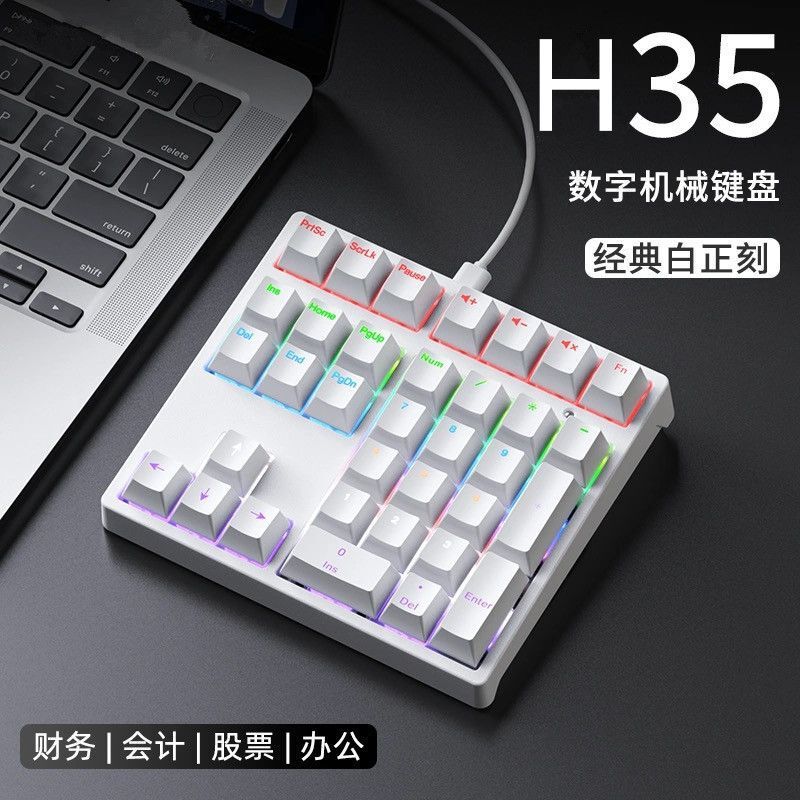 Ruiyi A35 Numeric Mechanical Keypad with Arrow Keys Wired for Laptop External Financial Cash Register
