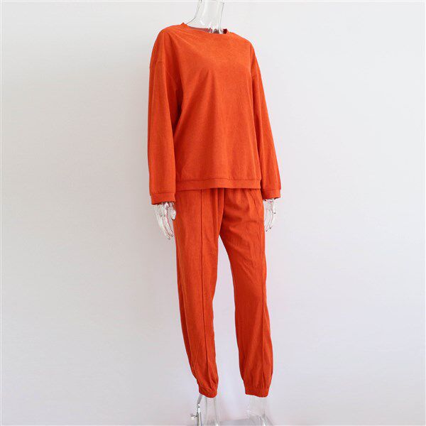 Стильные костюмы long fleece jacket beam feet pants suit women 2-p sportswear