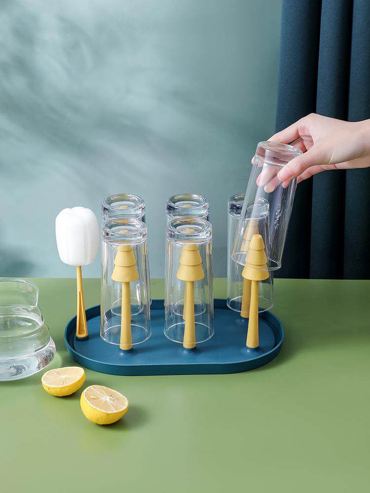 New Drain Forest Cup Shelf Home Bring Your Own Cup Brushed Milk Bottle Rack Creative Drain Pan Wine Glass Shelf Cup Holder Cup Holder 