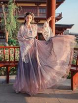 Hanfu Women Adults Ancient Dress 2022 Spring Summer New Improvement Student Flower Gods 6-meter skirt hem Skirt Hem and Skirt Hem