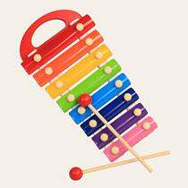 Colorful wooden musical instrument portable eight-tone knocker early education for young children to start music instruments and perceive music teaching aids