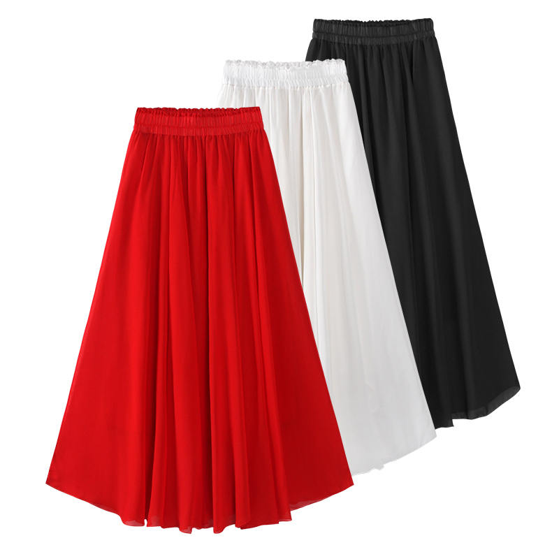 Red Skirt for Women, Summer Long White Chiffon Square Dance Red Skirt, Dance Skirt for Petite Women, Long Dance Skirt Red Skirt for Women, Summer Long White Chiffon Square Dance Red Skirt, Dance Skirt for Petite Women, Long Dance Skirt