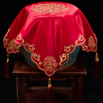 Red Hijab Chinese Xiuhe Clothing Bridal Accessories Veil Wedding Supplies Retro Embroidered Hijab Red Cloth Hijab