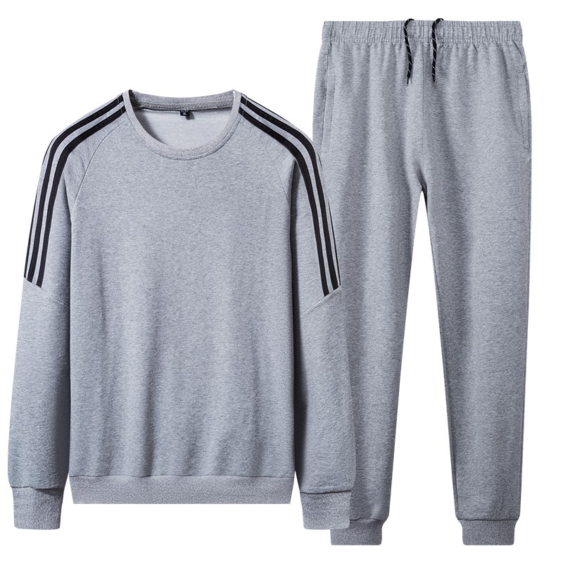 2022 spring and autumn men's sports leisure running fitness sports loose sweater cotton T-shirt pullover two-piece set
