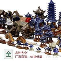 Bonsai ornaments welcome pine small accessories lucky little monk fish pond landscape landscaping decoration bridge end view small house