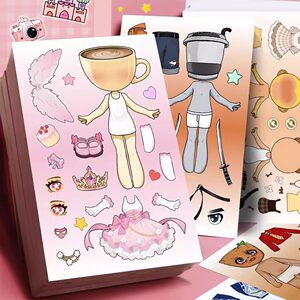 Shanhaijing Dress-Up Stickers for Girls, Children's DIY Handmade Journal, Cute Educational Stickers, Kindergarten Reward Stickers