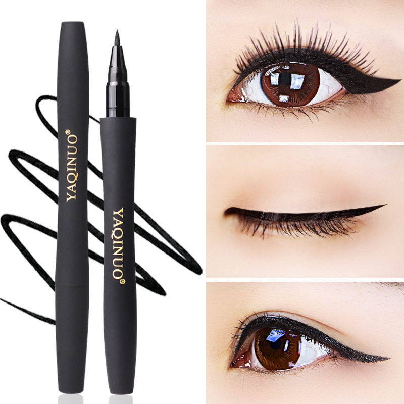 Yakino eyeliner pen lasting waterproof, sweat-proof and not dizzy big eye makeup beginner soft head eyeliner pen