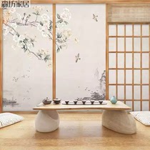 New Chinese style tea room sofa background wall wainscot beauty salon health club decorative gusset screen wall panel