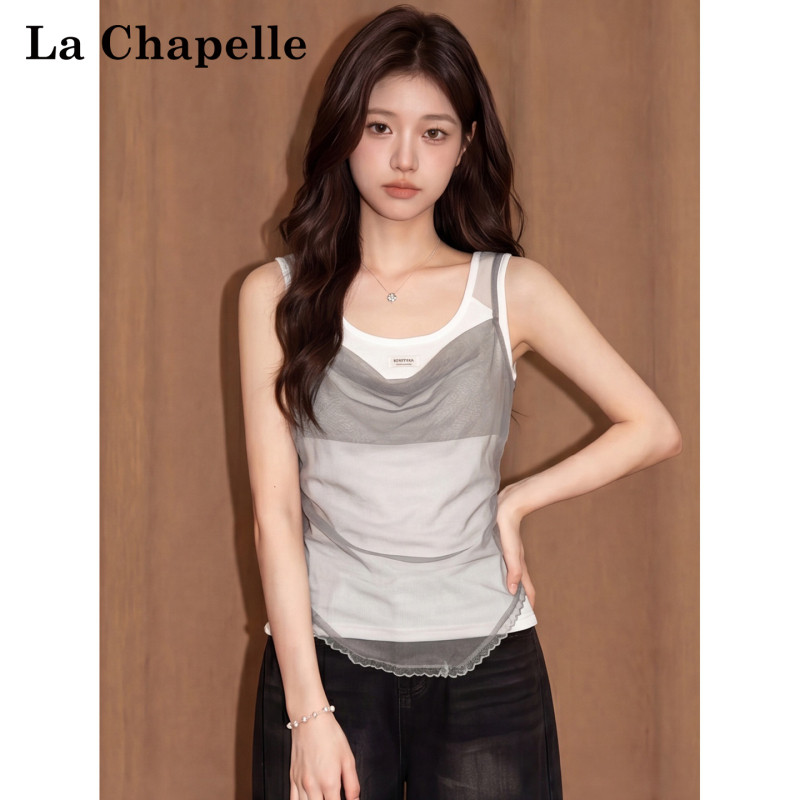 La Chapelle's Stylish Two-Piece Set with Layered Camisole Tops for Women, Perfect for Summer Wear, Uniquely Beautiful and Stylish Sleeveless Tops La Chapelle's Stylish Two-Piece Set with Layered Camisole Tops for Women, Perfect for Summer Wear, Uniquely Beautiful and Stylish Sleeveless Tops