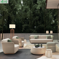 Outdoor Sofa rattan furniture upscale Hotel Minjuku Balcony Courtyard Living-room Vines Vines Terrace Garden Waterproof Sofa