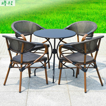 Milk Tea Shop Coffee Outside Swing Table And Chairs Small Eating Shop Net Red Open Air Sunscreen Balcony Casual Vines choreography Chair Composition