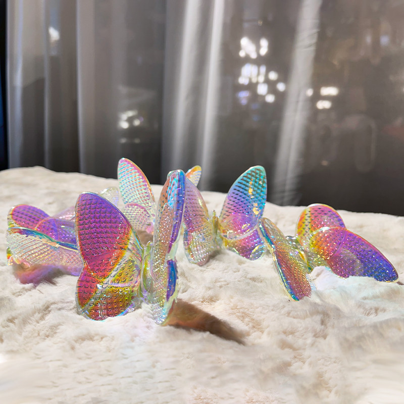 Crystal Butterfly Ornament Chopstick Rest PAPILLON Butterfly Wings Fluttering Lucky Butterfly Ornament Chopsticks Rest Crystal Home Decoration