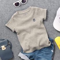 Tong Tai 2022 Summer New Child Thread Cotton Labelling Short Sleeve T-shirt Boy Girl Girl Baby 2 Color Half Sleeve Compassionate