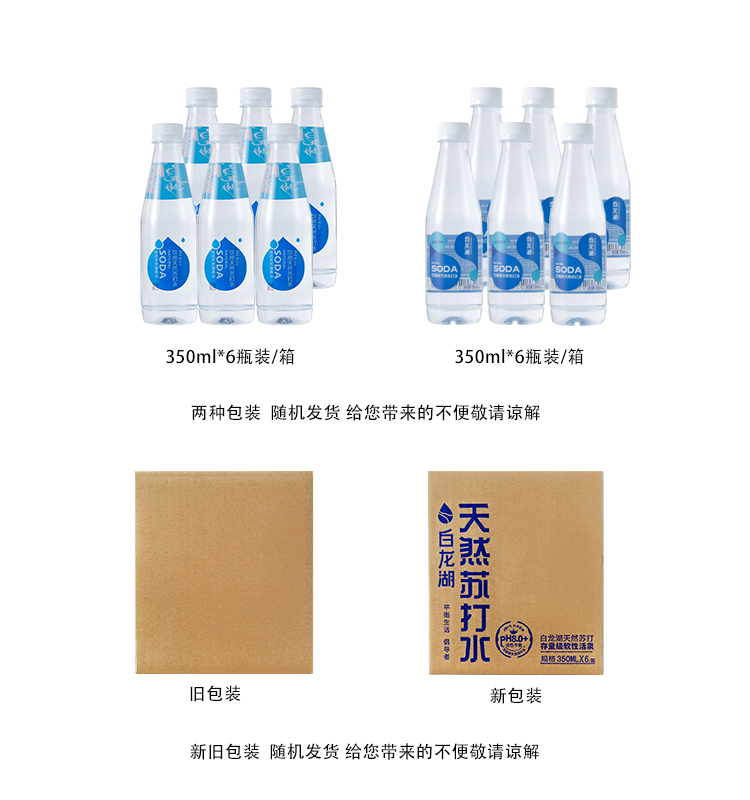 白龙湖 天然弱碱性 苏打水  350ml*6瓶 图1