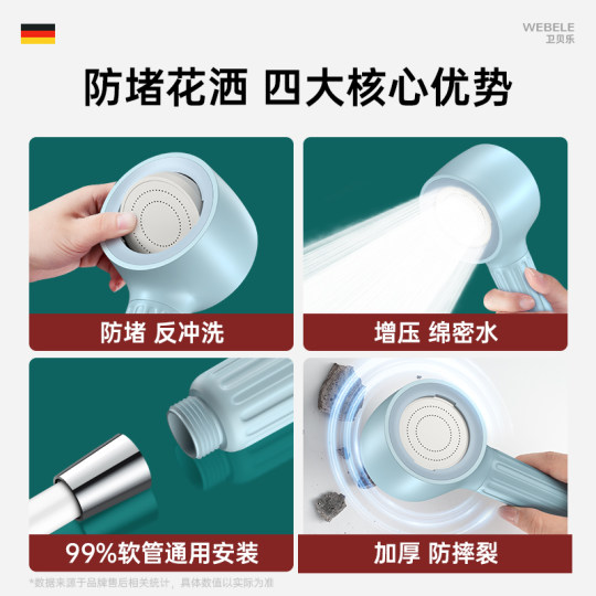 增压防堵花洒喷头淋浴头水龙头小莲蓬头浴室单个儿童宿舍宠物洗澡
