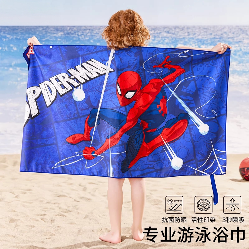 Japanese Children's Bath Towel Spider-Man Water-Absorbent Quick-Dry Swimming Sports Portable Towel for Boys and Girls