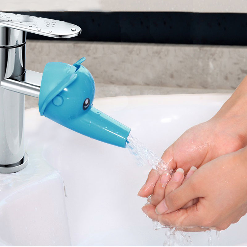 Faucet extender lengthened cartoon cute children Child baby hand washing splash sink water diversion tank