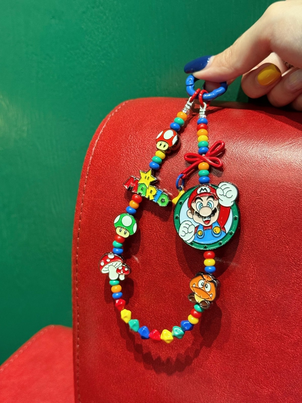 Mario Alloy Phone Chain, Camera Chain, Key Chain (Comes with Phone Pad)