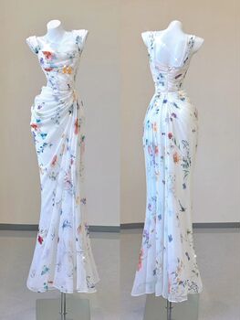 Gentle Style, Unique and Distinctive French-Style Spaghetti Strap Dress That Accentuates the Figure, Sexy Party Dress, Morning Gown, Light Wedding Dress