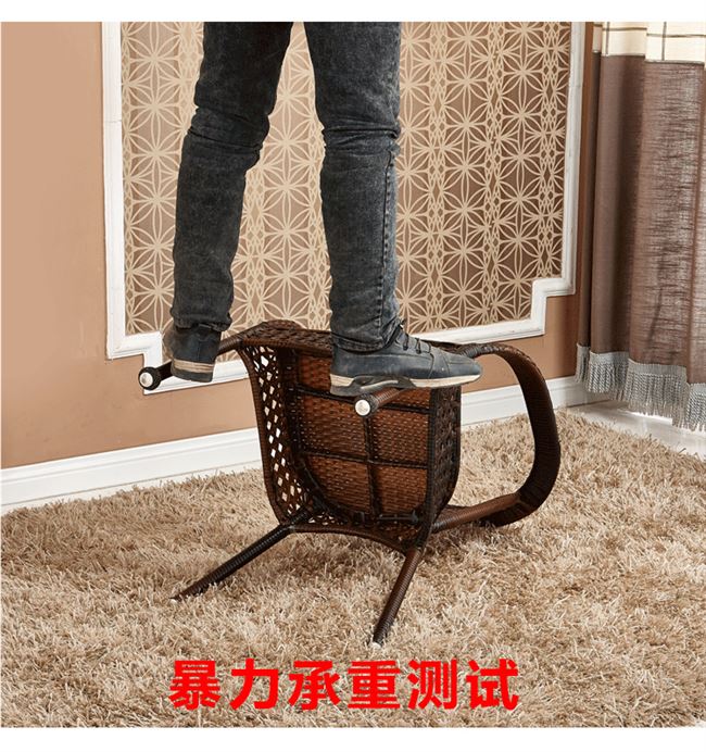 Ghế bệt ban công bàn ghế thư giãn kết hợp ba mảnh ghế mía ngoài trời bàn ghế ngoài trời sắt rèn ghế tựa lưng đơn - Bàn ghế ngoài trời / sân