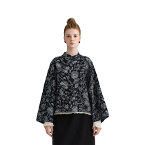 (蝶恋花)puretea茶愫中式盘扣斜襟短外套女牡丹提花2024秋新款