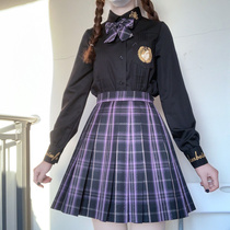 Dong Linshe original (East ten)Japanese school uniform original orthodox JK uniform skirt grid skirt Student pleated skirt silver line