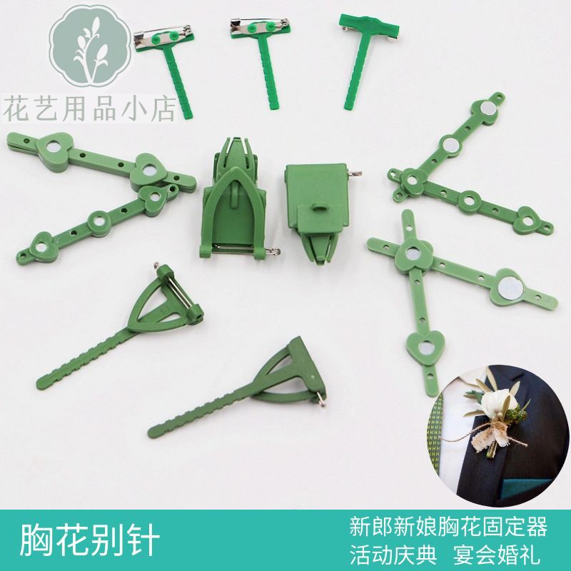 Triangle Brooch Hanging Brooch Chest Pin Chest Buttoned Clips Floral Brooch Wedding Chest Floral Chest Flower Magnetic Button Guests Chest Flop With-Taobao