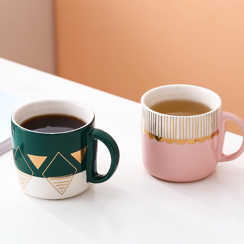Ceramic Cups Mark Cup Large Capacity Milk Coffee Cup Tea Cup Creative Tide Lovers Cup Home women's water glasses-Taobao