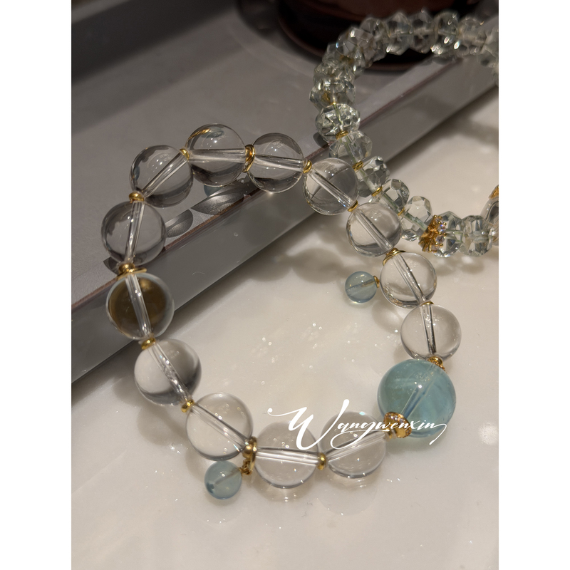 Wang Wenxin's "Blue Moonlight" Crystal Sapphire! Bracelet and Bracelet Set, Custom Series Wang Wenxin's "Blue Moonlight" Crystal Sapphire! Bracelet and Bracelet Set, Custom Series
