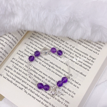 Purple Bell Original Design Handmade 925 Silver Natural White Amethyst Star Bracelet Girls Jewelry Gift