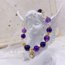 Wisteria original design handmade DIY natural purple and white crystal high-end bracelet girls birthday gift jewelry