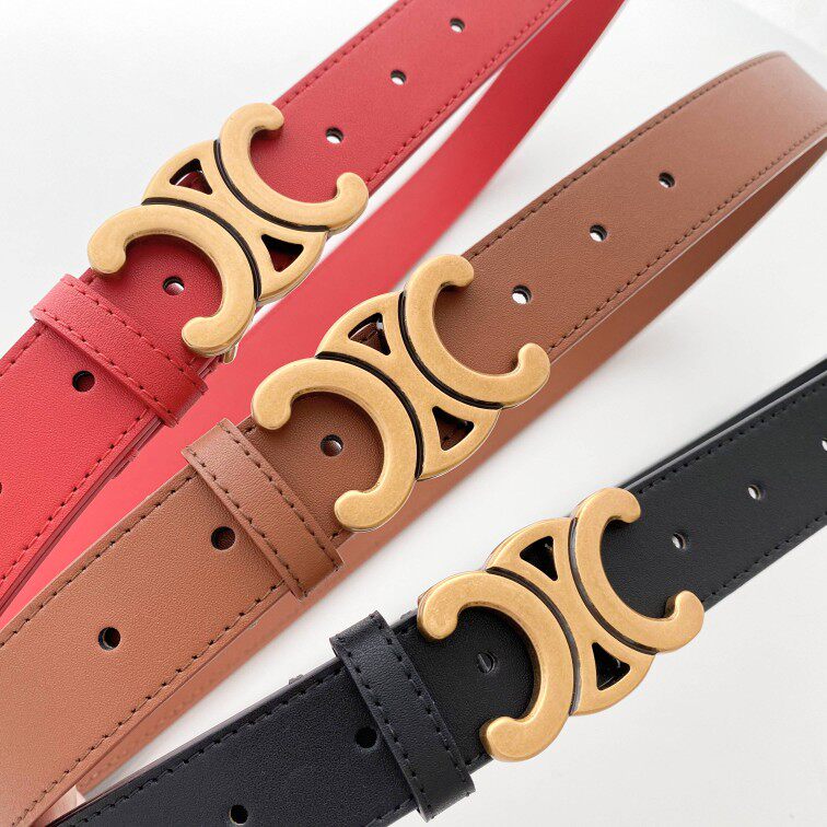 Lady of big brand foundry leather fur fur fashion belt with belt 105cm