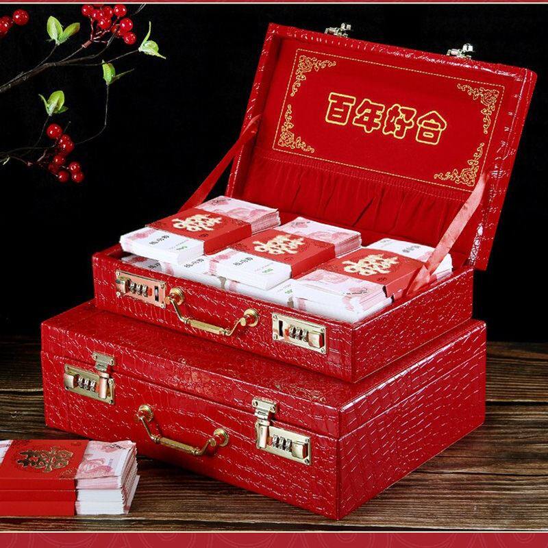 Box Wedding Leather Case Accompanied box Red Case Cashbox Box DOWRY BOX Colour Gift Box Courtesy Gold Box Hire Gold Box