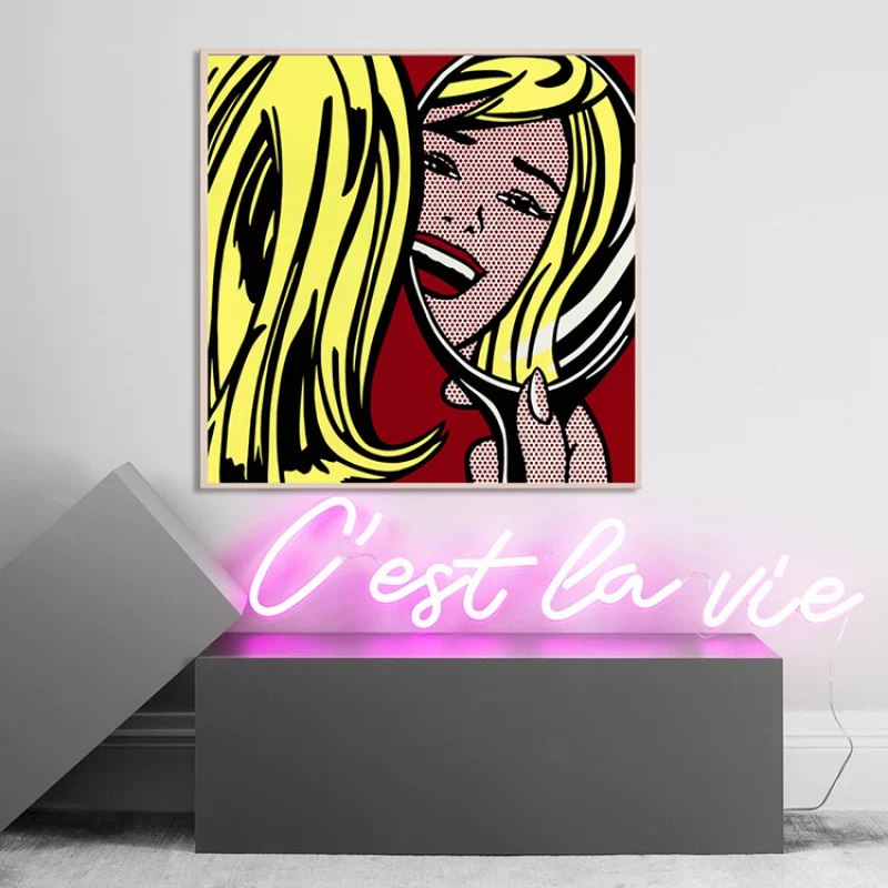 ROY LICHTENSTEIN Поп-дот девочка абстрактная одежда магазин ретро ткань живопись стикер настенный подвесной рельеф