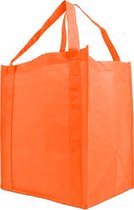  Orange Reusable Reinforced Handle Grocery Tote Bag L