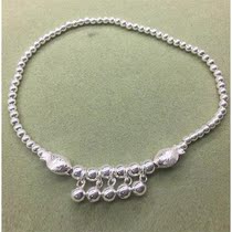 Silver foot chain 999 female pro-mouth fish sensuality round pearl foot chain bell lengthen personality bracelet silver hand